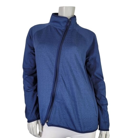 Vineyard Vines WMS L Jacket Blue Aysymetrical Full Zip Fleece Lined Athleisure - Picture 1 of 10